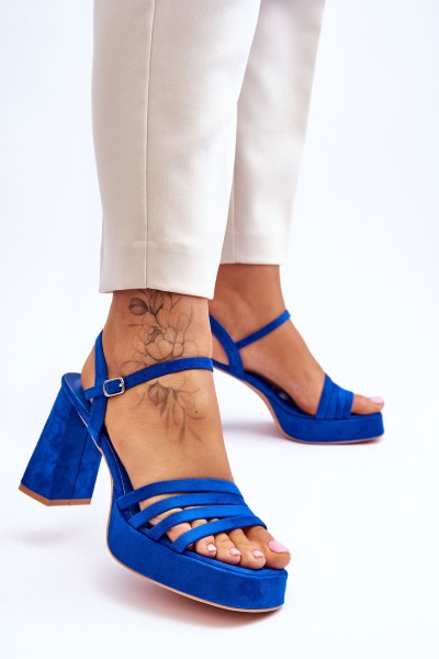 Women's Suede Platform Sandals Blue Verda 2