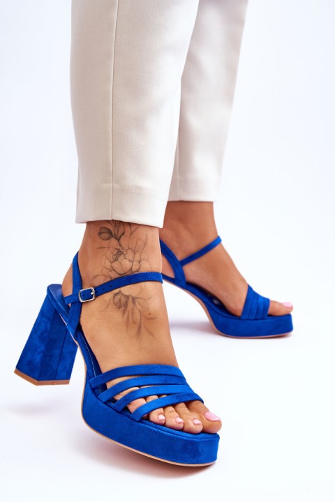Women's Suede Platform Sandals Blue Verda