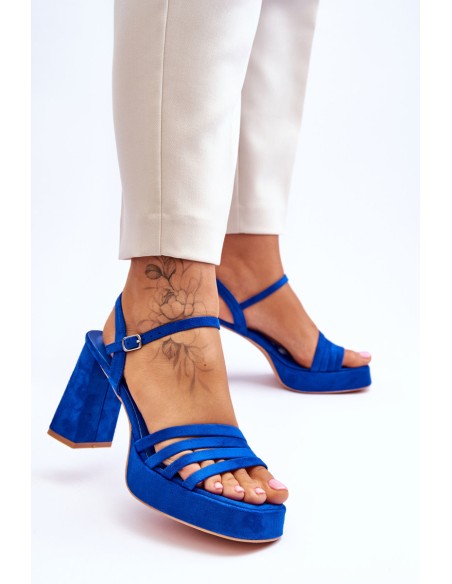 Women's Suede Platform Sandals Blue Verda