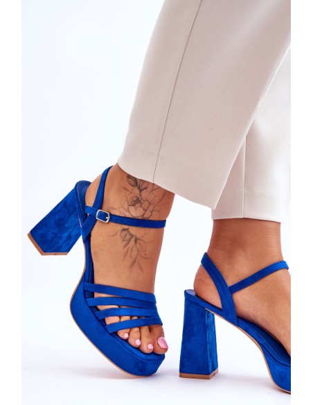 Women's Suede Platform Sandals Blue Verda
