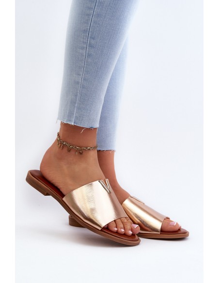 Women's Eco Leather Flat Sandals Golden Maliha
