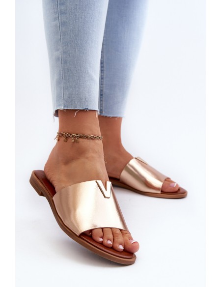 Women's Eco Leather Flat Sandals Golden Maliha