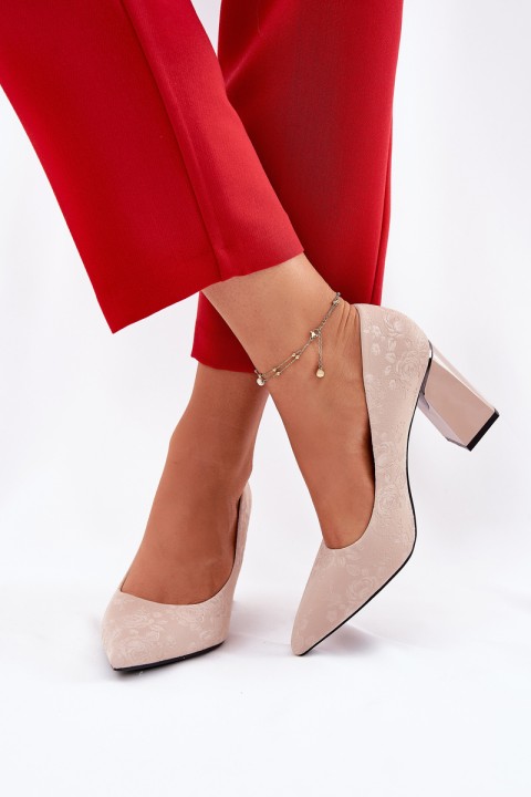 Elegant Heels On A Heel In Pink Vinceza 62223 Beige