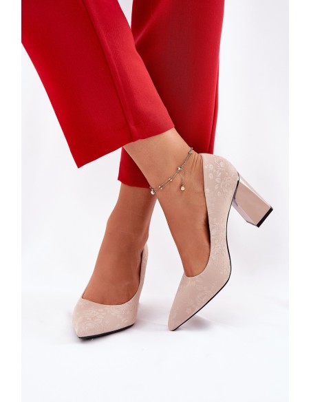 Elegant Heels On A Heel In Pink Vinceza 62223 Beige