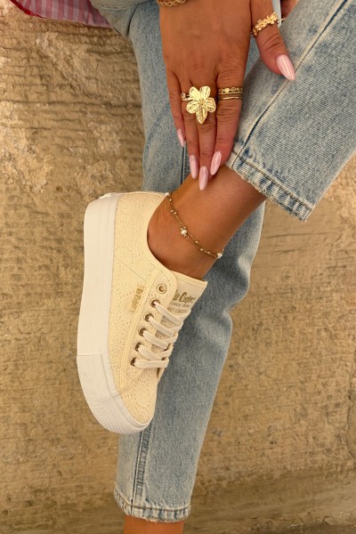 Ladies Sneakers With Lace Lee Cooper LCW-25-31-3440L Beige