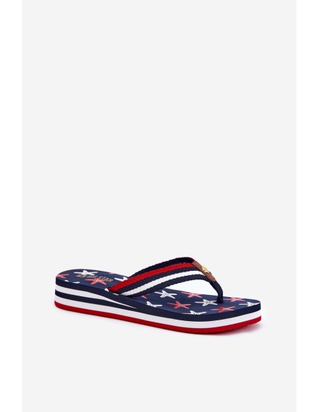 Women's wedge flip flops Big Star RR274A127 navy