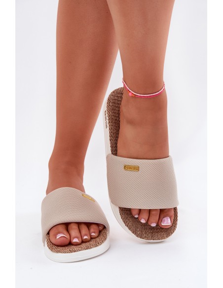 Moteriškos šlepetės Big Star smėlio spalvos