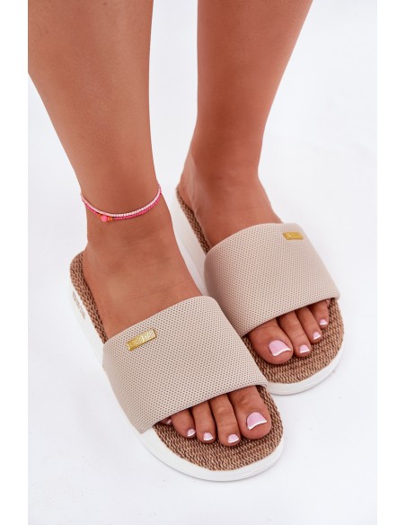 Moteriškos šlepetės Big Star smėlio spalvos