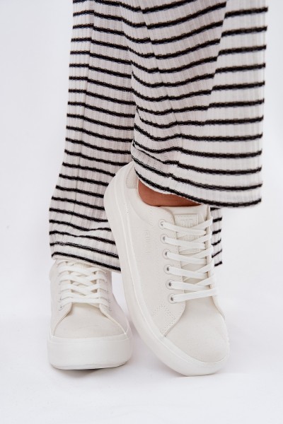 Women s Fabric Sneakers On Platform Big Star RR274463 White