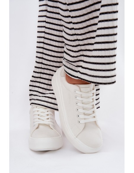 Women s Fabric Sneakers On Platform Big Star RR274463 White
