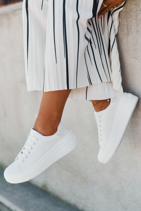 Women s Fabric Sneakers On Platform Big Star RR274463 White