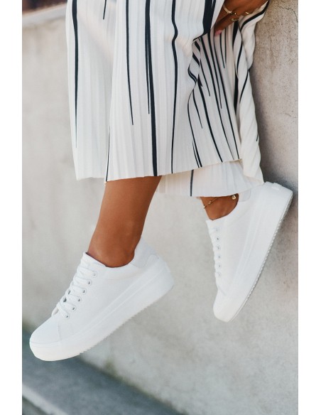 Women s Fabric Sneakers On Platform Big Star RR274463 White