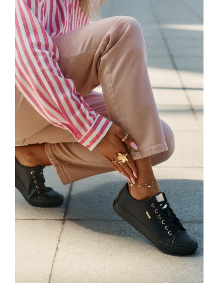 Moteriški sportbačiai iš eko odos Big Star RR274749 juodi