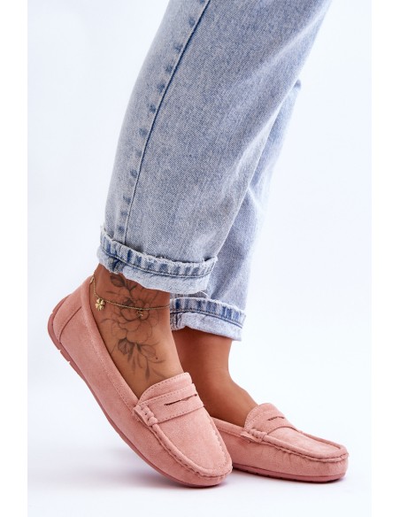 Women's Suede Moccasins Light Pink Lenvie