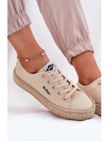 Women's Sneakers With Braiding Lee Cooper LCW-25-44-3215 Beige