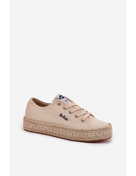 Women's Sneakers With Braiding Lee Cooper LCW-25-44-3215 Beige