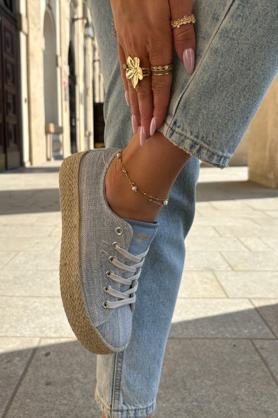 Womens Platform Sneakers With Weaving Lee Cooper LCW-25-02-3284 Light Beige