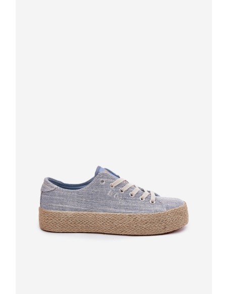 Womens Platform Sneakers With Weaving Lee Cooper LCW-25-02-3284 Light Beige