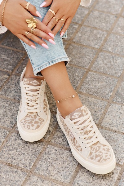 Low Women Sneakers Leopard Print Lee Cooper LCW-25-02-3330L Beige 2