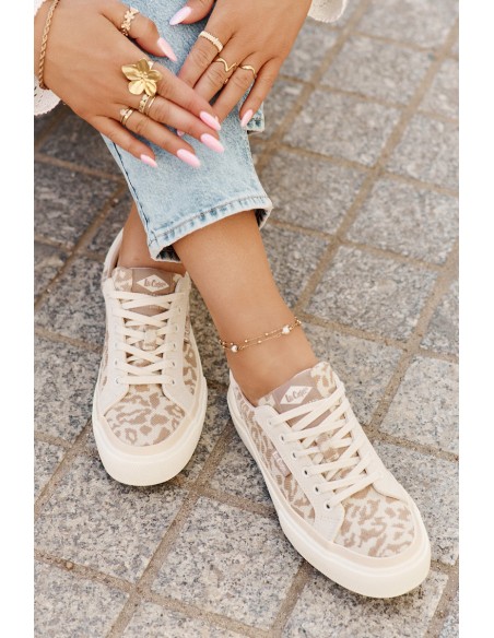 Low Women Sneakers Leopard Print Lee Cooper LCW-25-02-3330L Beige