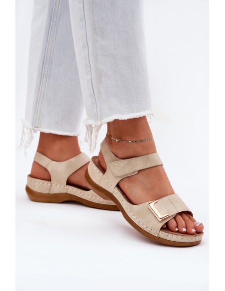 Comfortable Women's Wedge Sandals Beige Sadevale