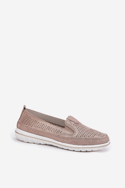 Suede Slip-on Shoes Beige-Gold Inez 2
