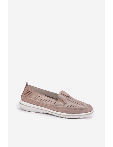 Suede Slip-on Shoes Beige-Gold Inez