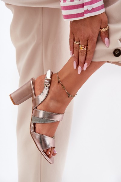 Women's Heeled Sandals Sergio Leone SK866 Rose Gold