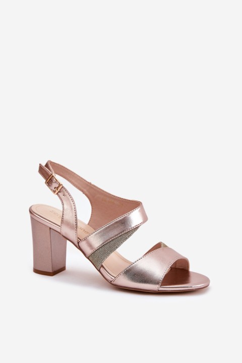 Women's Heeled Sandals Sergio Leone SK866 Rose Gold