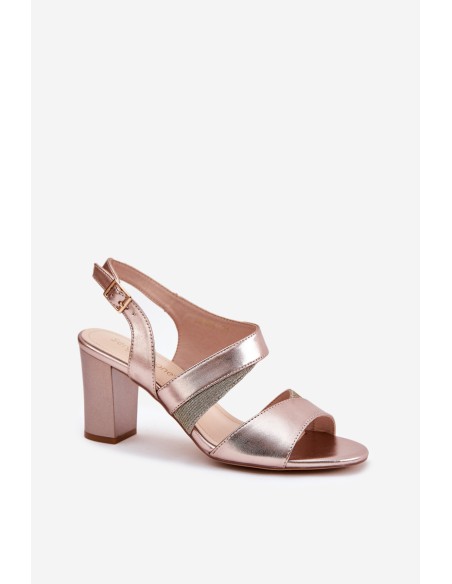Moteriškos basutės su kulniukais Sergio Leone SK866 rožinio aukso spalvos