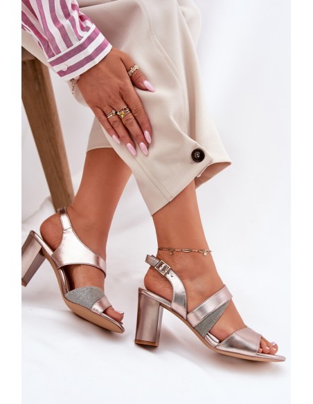 Women's Heeled Sandals Sergio Leone SK866 Rose Gold