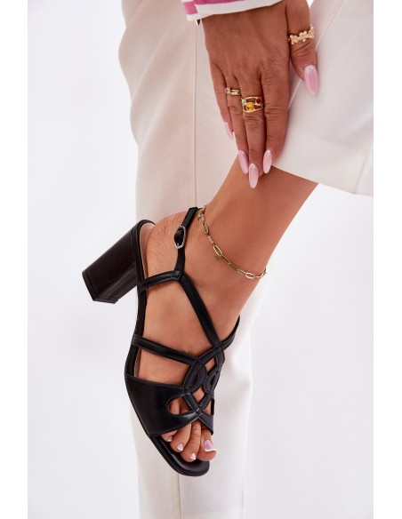 Ladies Heeled Sandals Sergio Leone SK884 Black