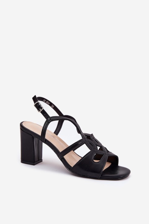 Ladies Heeled Sandals Sergio Leone SK884 Black