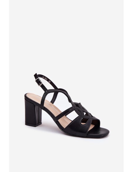 Ladies Heeled Sandals Sergio Leone SK884 Black