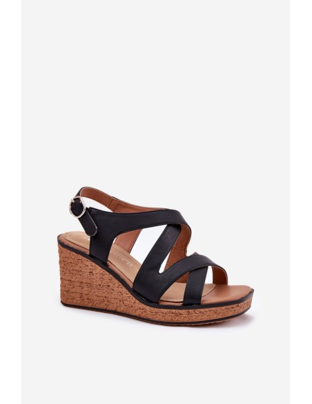 Wedge Sandals For Women Sergio Leone SK223 Black