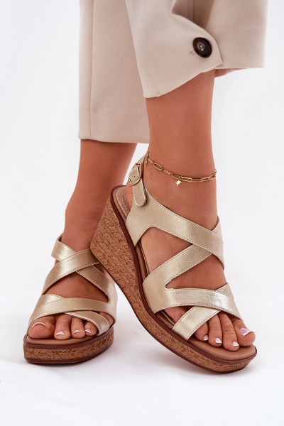 Wedge Sandals for Women Sergio Leone SK223 Gold
