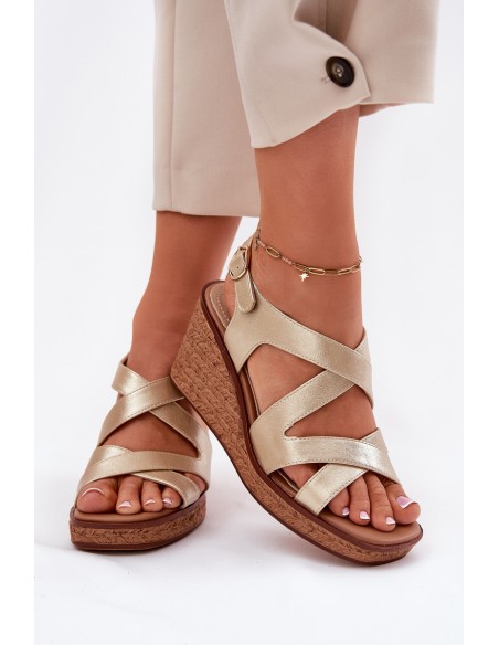 Wedge Sandals for Women Sergio Leone SK223 Gold