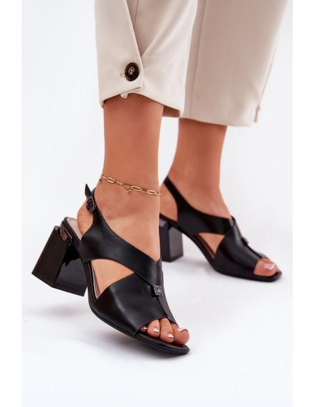 Elegant Women's Heeled Sandals Vinceza 62238 Black