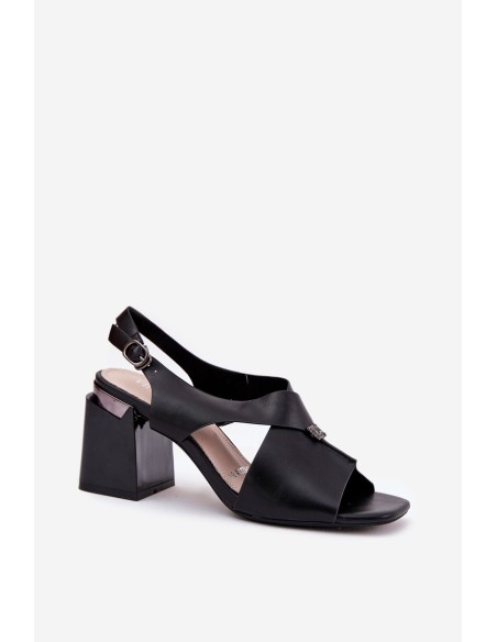 Elegant Women's Heeled Sandals Vinceza 62238 Black