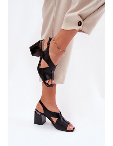 Elegant Women's Heeled Sandals Vinceza 62238 Black