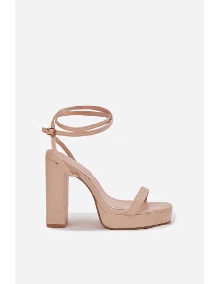 Women's Heeled Sandals With Strap Beige Fevenne