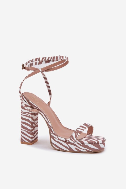 Women's Heeled Sandals With Strap Zebra Fevenne