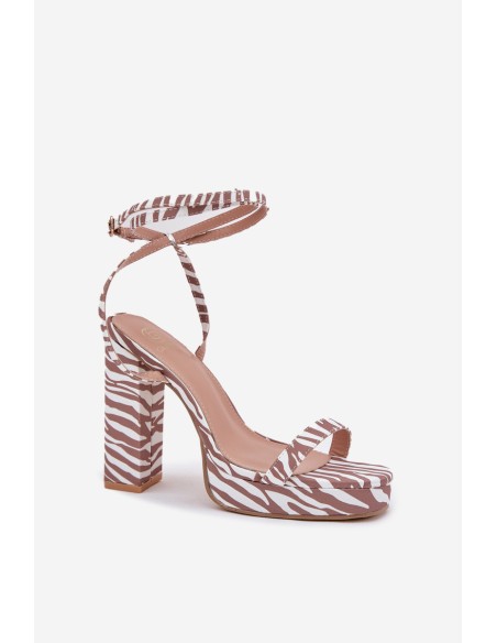 Women's Heeled Sandals With Strap Zebra Fevenne