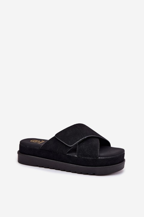 Womens platform sandals with intertwining straps black Rinasara