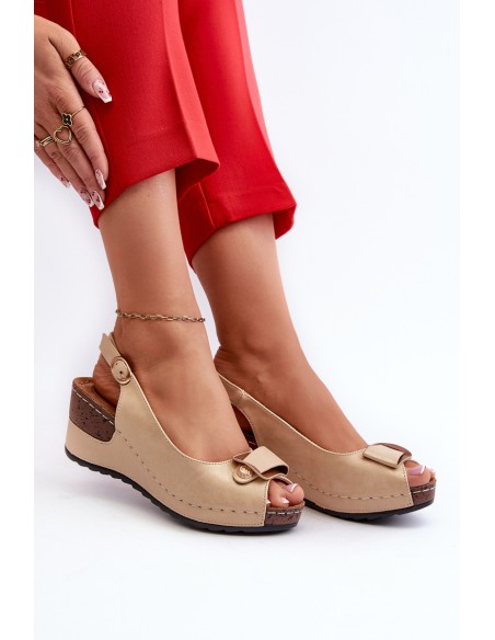 Women's Lightweight Wedge Sandals Comfort Shoes Beige Efravia