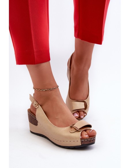 Women's Lightweight Wedge Sandals Comfort Shoes Beige Efravia