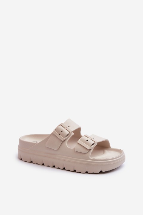 Women's Foam Platform Slides Beige Melorea