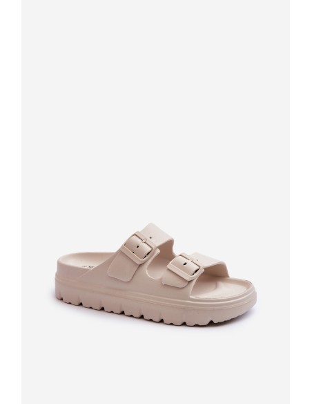 Women's Foam Platform Slides Beige Melorea
