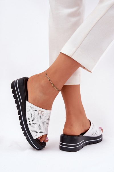 Moteriški odiniai „Vinceza 41477“ pleištai, balti