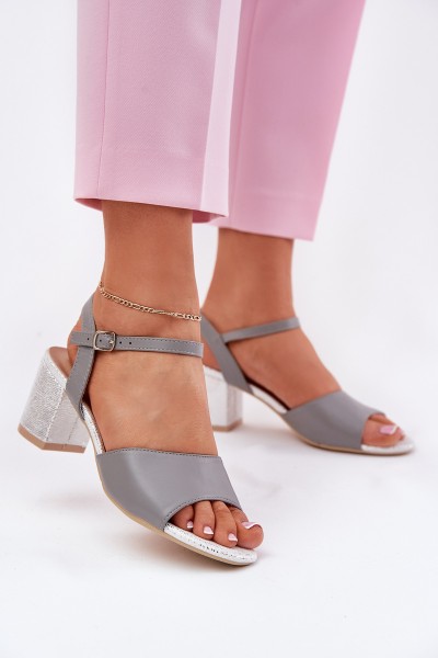 Ladies Heeled Sandals Vinceza 20275 Gray